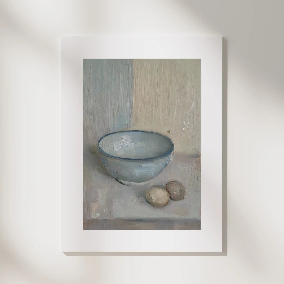 Bowl, No. 1 – still life art print in muted grey blue and bone white