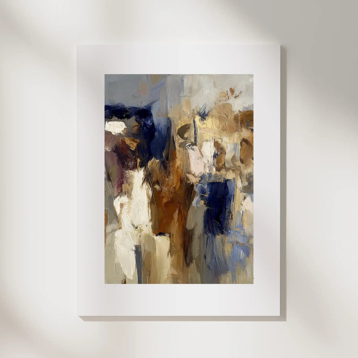 Composition: Bone, No. 1 – abstract art print in grey and ochre