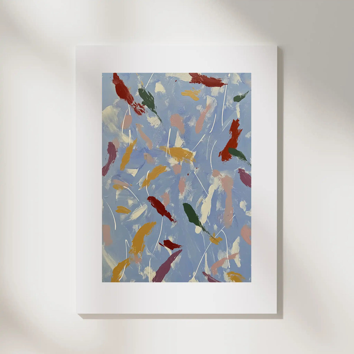 Composition: Cerulean, No. 1 – abstract art print in red and blue