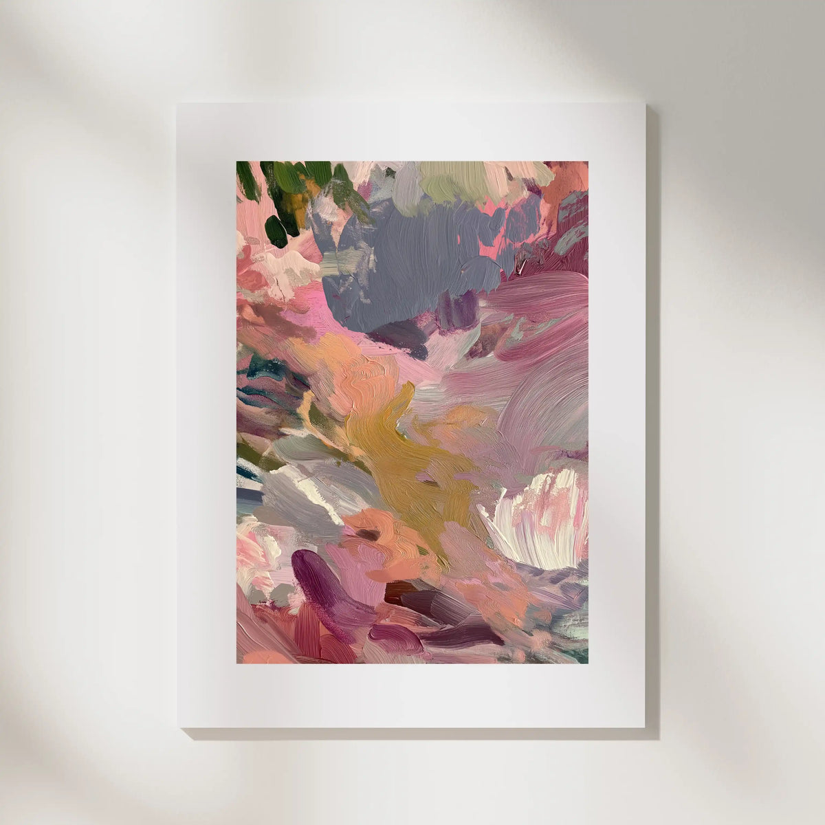 Composition: Heather, No. 1 – abstract art print in pink and grey