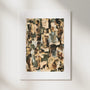 Composition: Limestone, No. 1 – abstract art print in olive green and beige