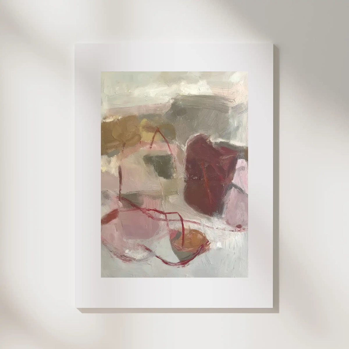 Composition: Putty, No. 1 – abstract art print in grey and beige