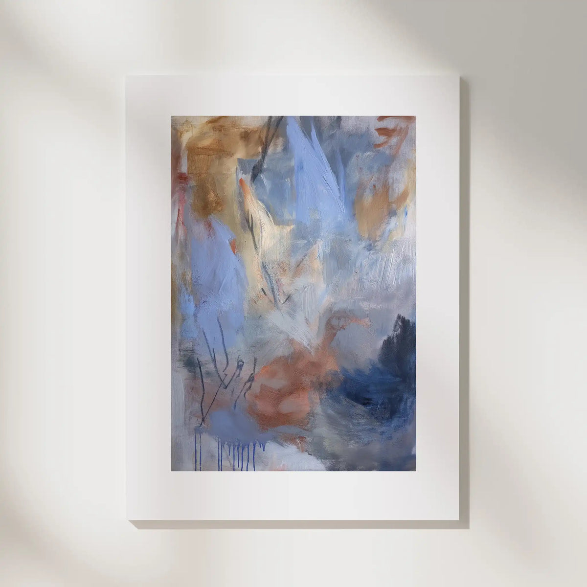 Composition: Slate, No. 1 – abstract art print in blue and russet