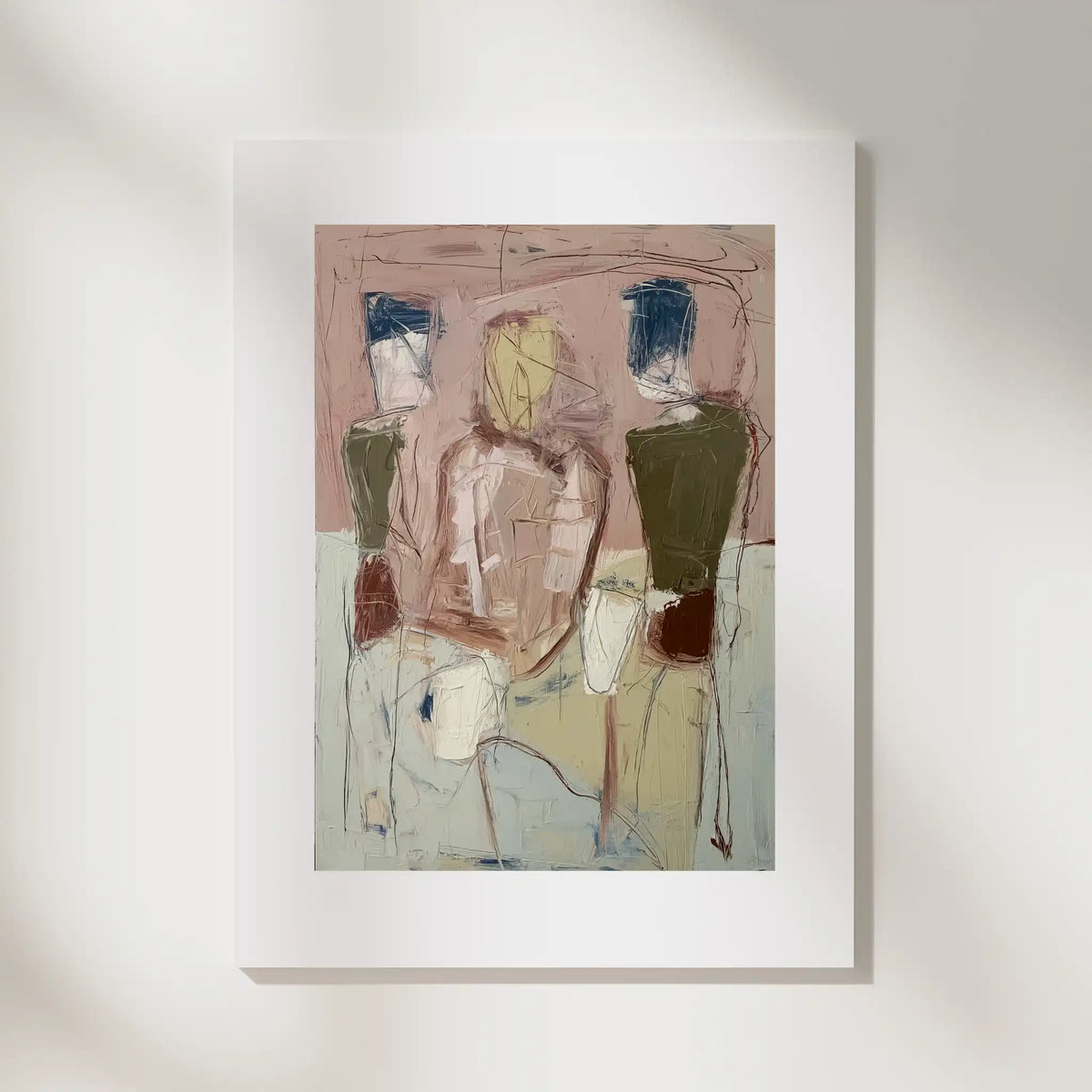 Figure Study, No. 1 – figurative art print in dusty blue and gold