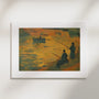 Fishermen, No. 1 – coastal art print in beige and olive green