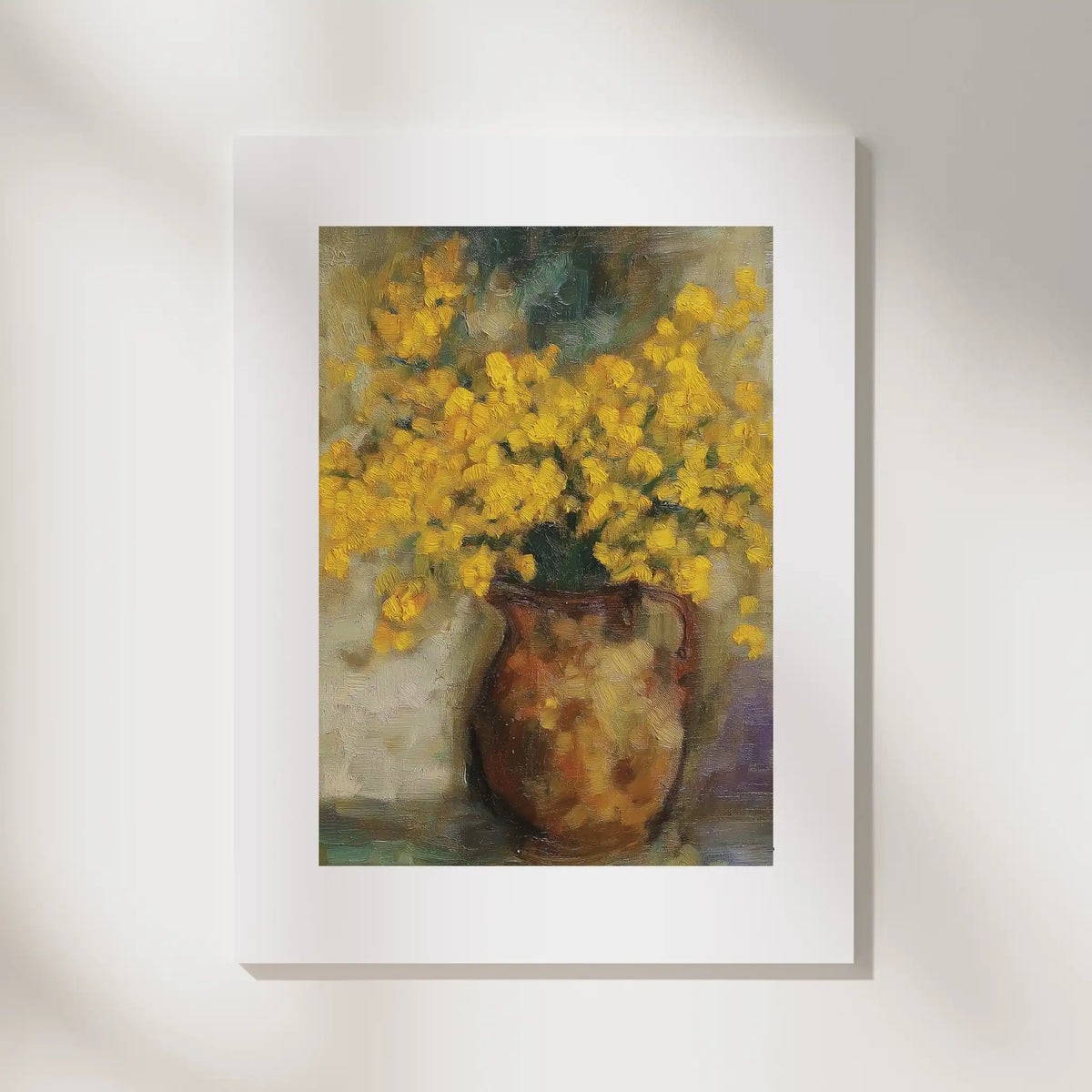 Mimosa, No. 1 – floral art print in green and yellow