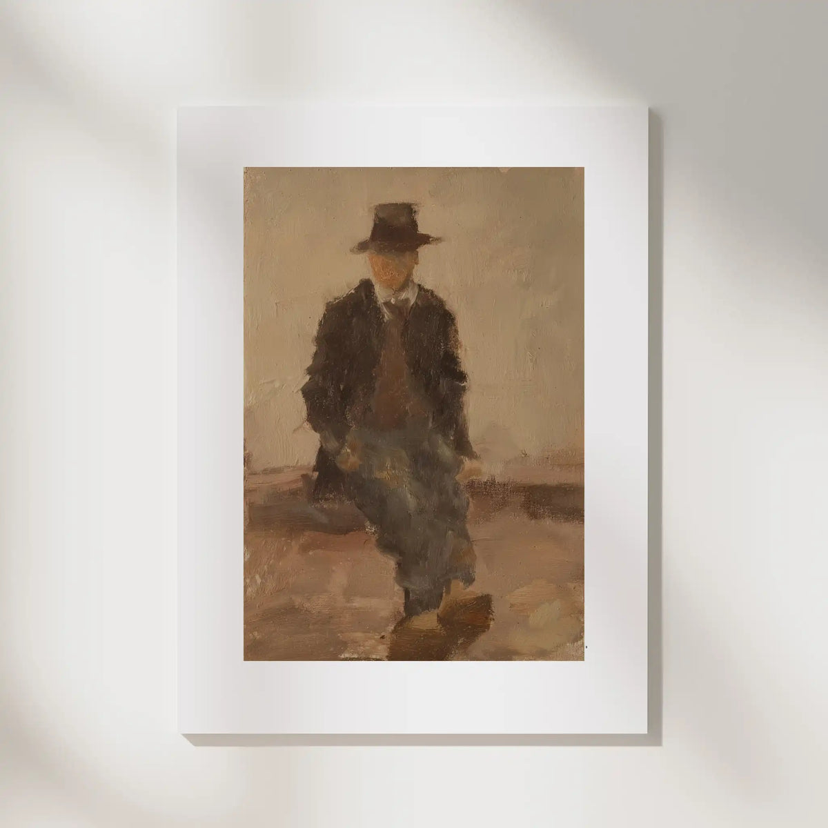 Seated Figure, No. 2 – figurative art print in brown and beige
