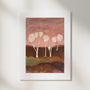 Trees, No.1 – abstract landscape art print in dusty pink and rust brown