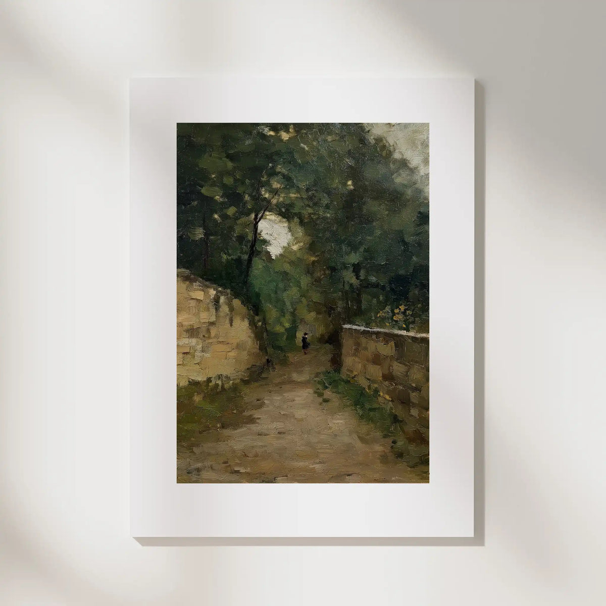 Wall, No. 1 – landscape art print in green and beige