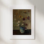 Wildflowers, No. 1 – floral art print in blue and linen